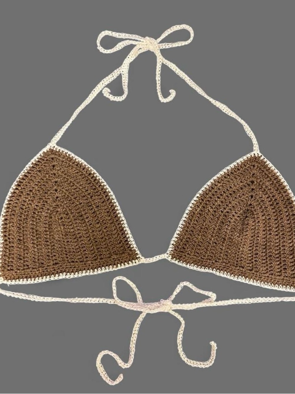 Handmade Crochet Brown Bikini Top